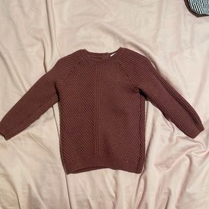 H&M chevron detail knit sweater in rust color size 12-18 months
